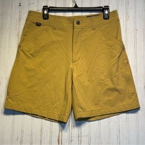 Kuhl Mens Gold Cargo Tech Shorts 32 Outdoor Hiking Climbing Camping